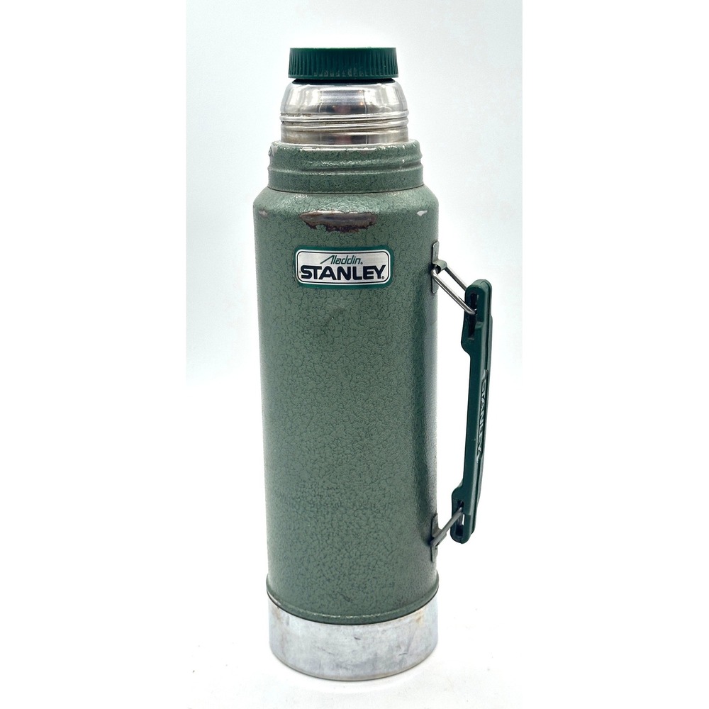 Vintage Aladdin Stanley Thermos Bottle 1 Quart Green Hammertone A-944DH - No Lid